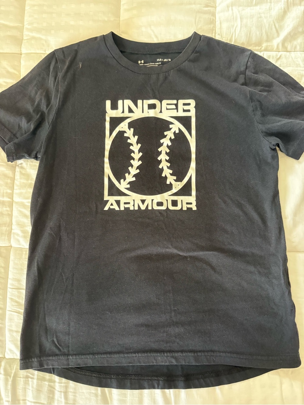 Under Armour Black Tee with White Baseball Logo